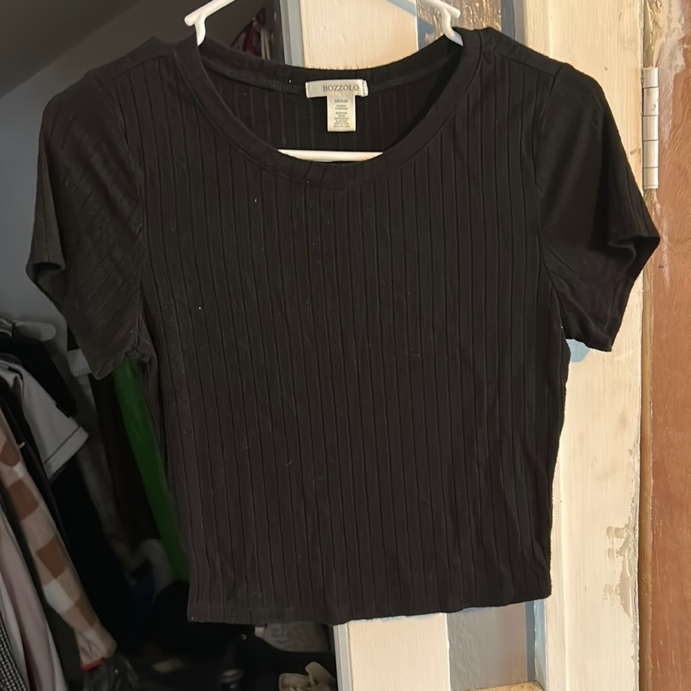Medium Bozzolo black crop top